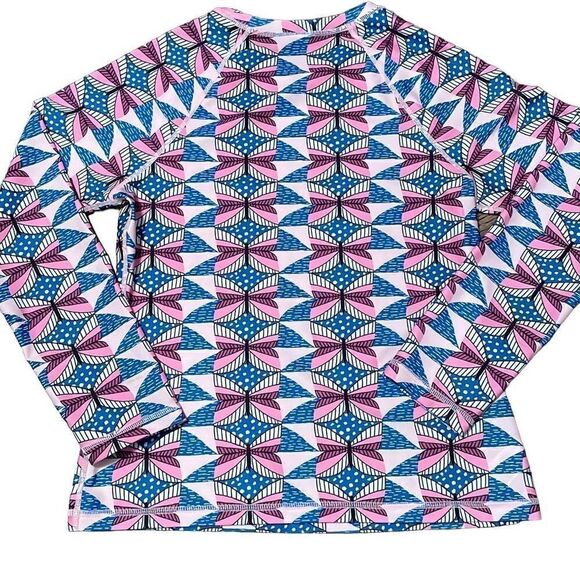 Tea Collection Long Sleeve Printed Swim Shirt/Rash Guard Size 16 - Picture 1 of 4